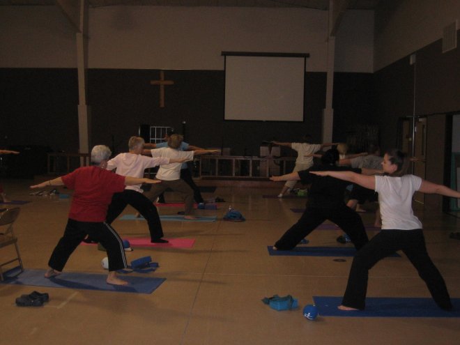 Warrior Two Crew with Gail P-B. Other side of the room