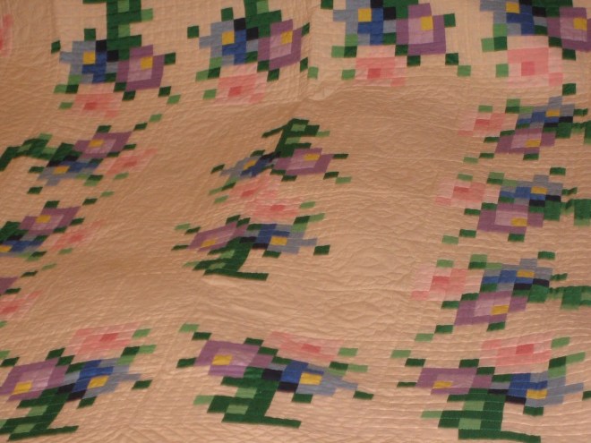 Postage Stamp quilt, quilted by Catherine Potts Barger