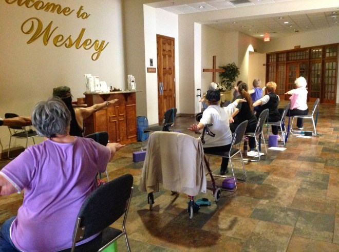Chair Yoga Fitness - Seated Warrior Two - National Multiple Sclerosis Society - Adaptive Yoga Class.