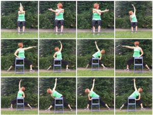 Warriors, Twists, Balances, Hinges all down with the chair for yoga!