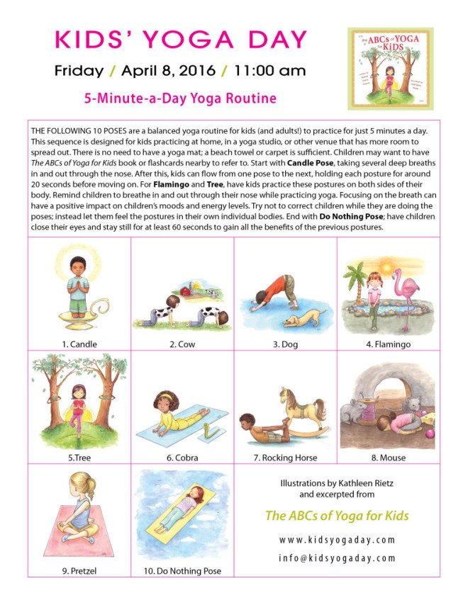 Kids' Yoga Day - 2016 - Ambassador Gail Pickens-Barger YogaKiddos
