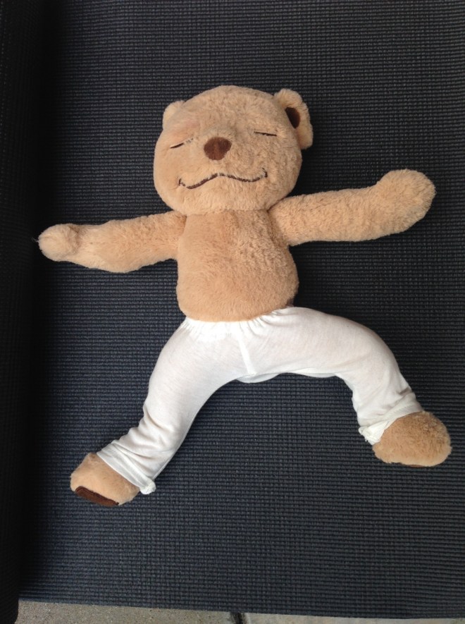 Warrior 2, one of the 12 poses to ease osteoporosis. In our Beginning Yoga practice we help to ease back pain, lessen stress, increase flexibility & strength, and build bones!