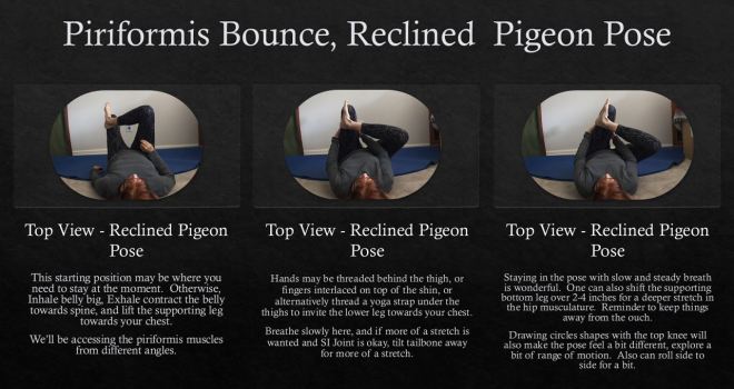 Piriformis Bounce & Reclined Pigeon Pose - Ease Back Pain - Yoga with Gail