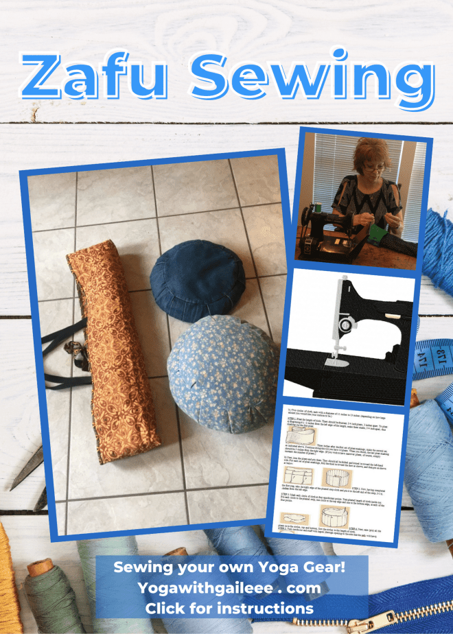 Using my Singer Featherweight to make a Zafu Meditation Yoga Cushion. Yoga Mat, Bolsters and more! Yoga with Gaileee