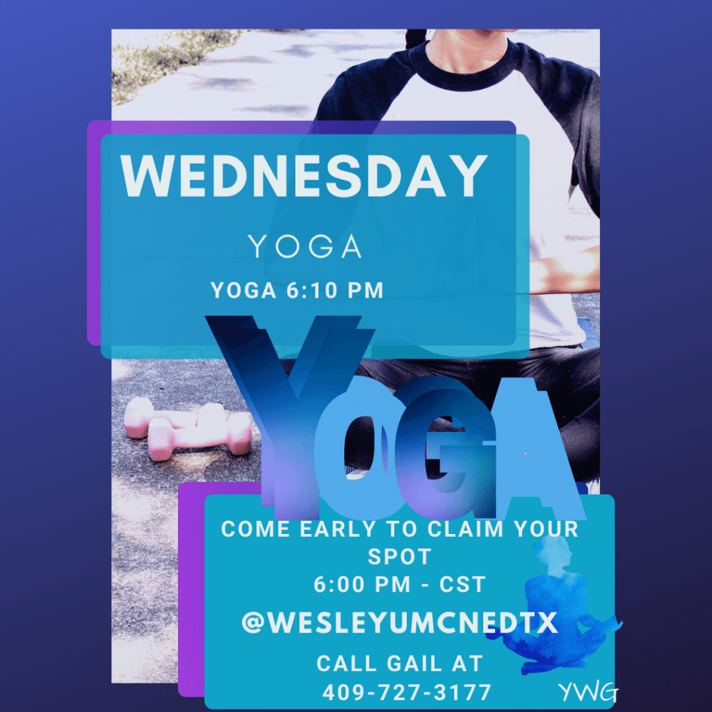 Weekly in-person yoga classes with Gail Pickens-Barger.  Beaumont or Nederland Texas