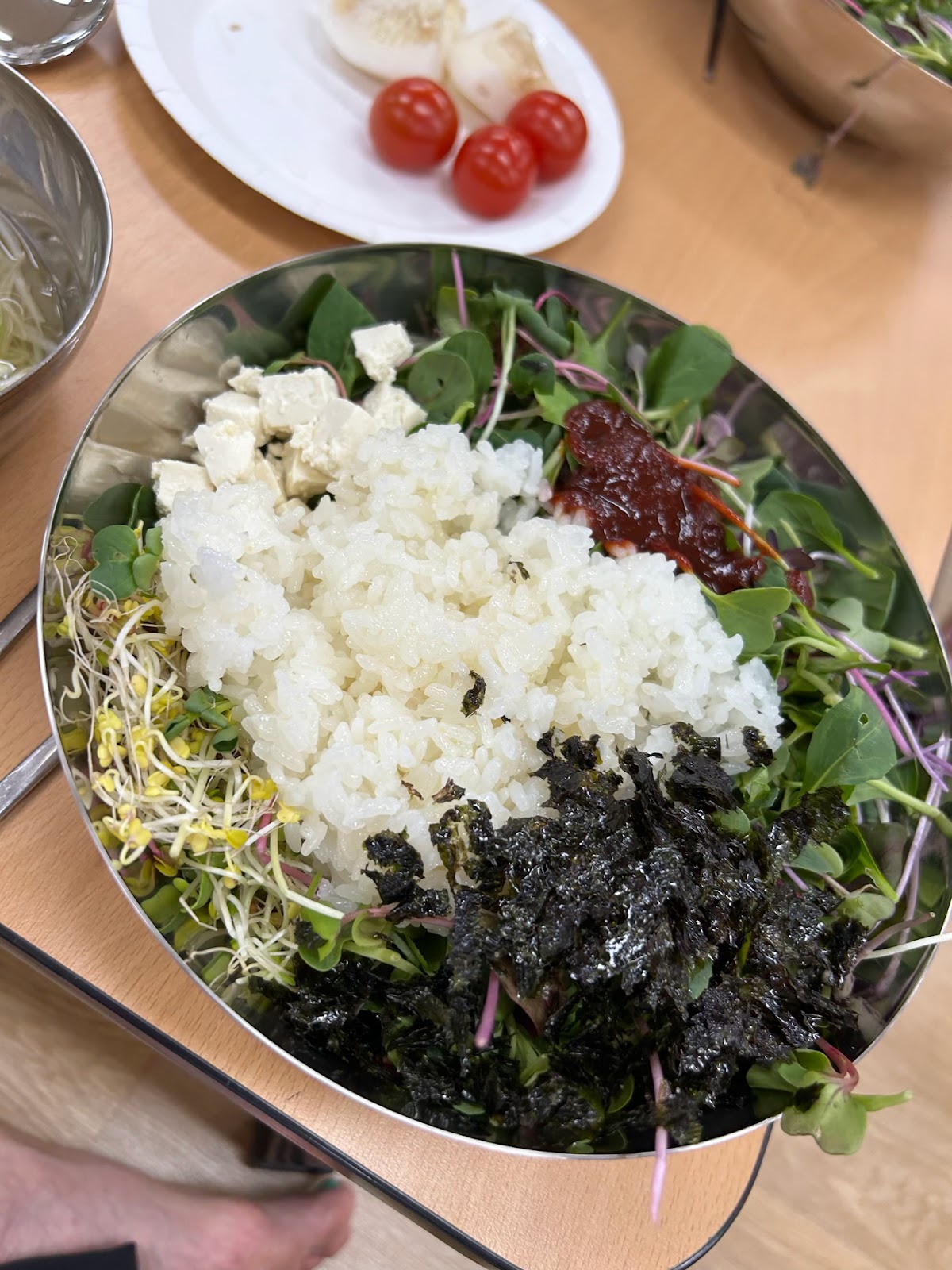 One of our typical breakfasts/dinners. At the Andong Main Center.